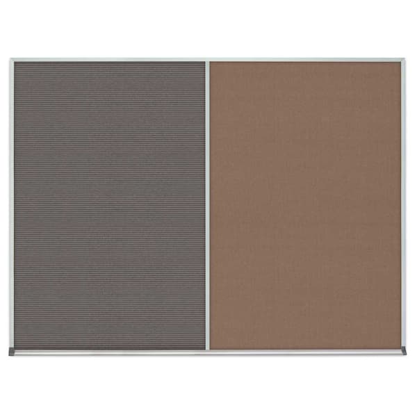 United Visual Products Single Door Radius Corkboard, 24"x36", Sat, UV7001RC-SATIN-FORBO UV7001RC-SATIN-FORBO - main